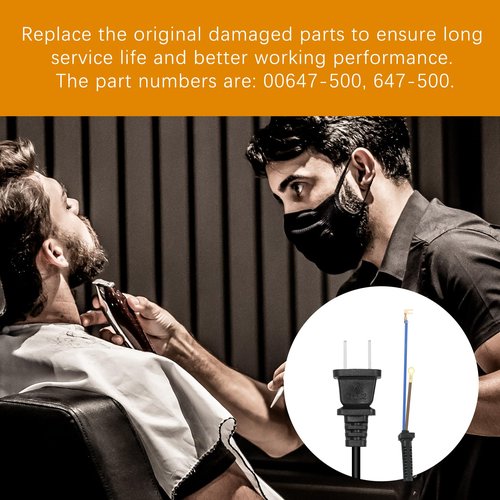 00647-500 Replacement Power Cord for Wahl Clippers Electrical Cable. Fits for Senior, for 5-Star Senior, for Designer, for Super Taper, etc.