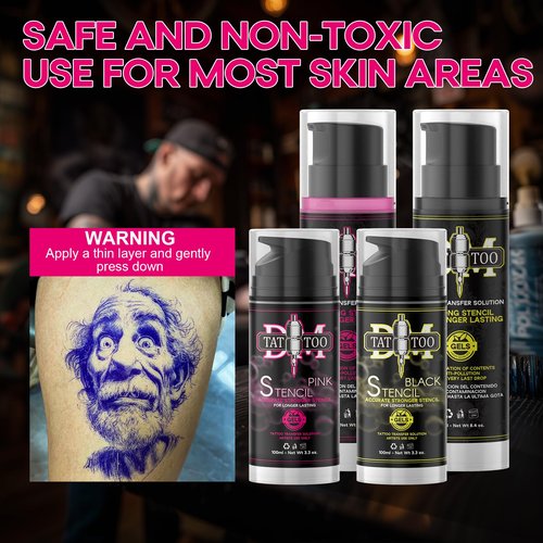 Tattoo Transfer Gel, Premium Professional Tattoo Stencil Liquid Large Capacity Not Esay to Erase Accessories (250ml Black)