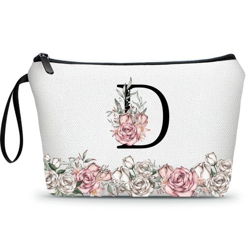 ARIOSEY Personalized Gifts for Women,Small Make Up Bags for Purses,Valentines Day Gifts for Teen Girls,Initial Bags for Women,Monogrammed Makeup Bag,Mother's Day Gift(Letter D)