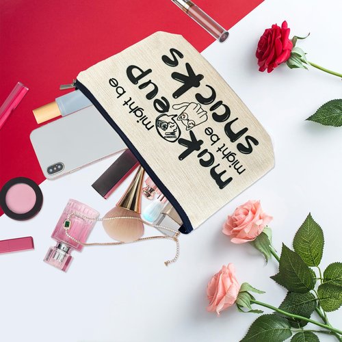 ancpeany Friendship Gifts for Women Reusable Snack Bags, Sister, Bestie, Coworker Female, Best Friend Birthday Gifts for Women Who Have Everything, Funny Travel Makeup Bag, Small Cosmetic Bag Pouch