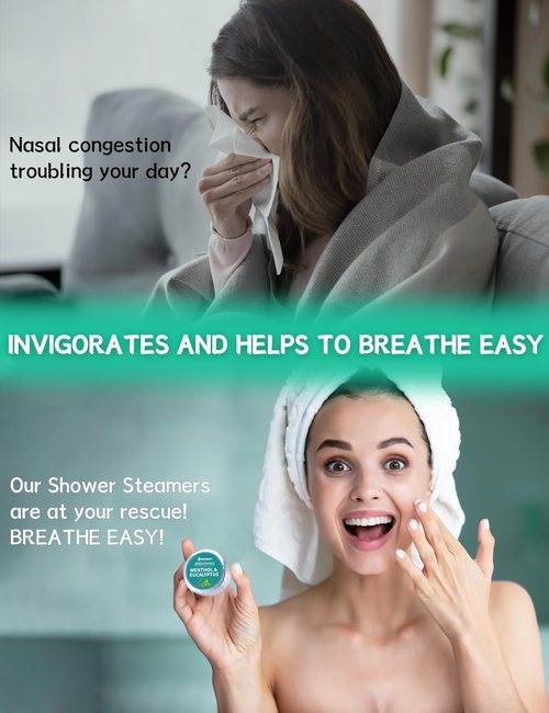 Shower Steamers Aromatherapy 15 Pack, Menthol & Eucalyptus, Lavender Shower Bombs with Natural Essential Oils, Quick Relief Nasal Congestion, Relaxation & Self Care Gifts for Women & Men