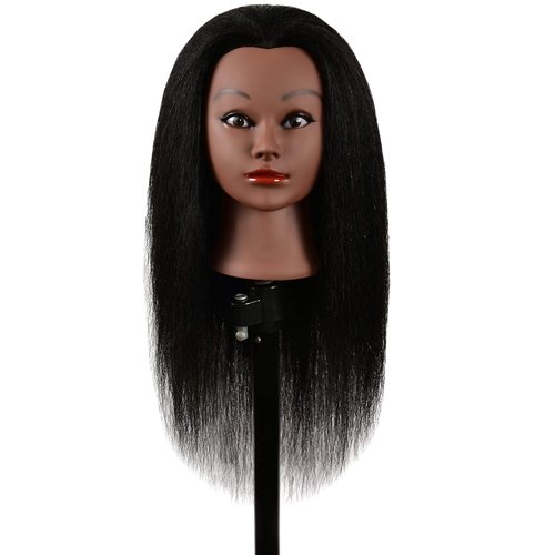FUTAI 30 Inch 100% Human Hair Mannequin Head with Table Clamp Stand for Hairdresser Practice Braiding Styling Manikin Cosmetology Manican Doll Training Head Coloring Curling Cutting Updos Display