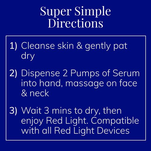 Red Light Therapy Activation Serum for Face & Neck | Amplify Benefits, Reduce Wrinkles, Hydrate, Brighten Skin | 100% Clean Formula with Matcha, Hyaluronic Acid, Orchid Stem Cells | 2x More, 2 Oz Size