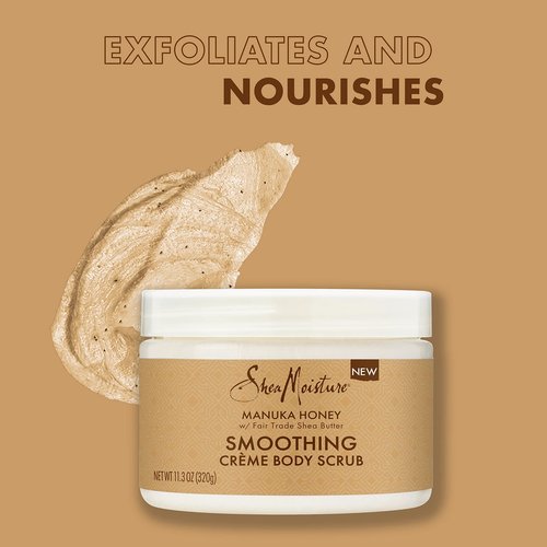 SheaMoisture Smoothing Body Scrub Manuka Honey To Reduce Rough Skin Exfoliating Body Scrub with Fair Trade Shea Butter 11.3 oz (Pack of 2)