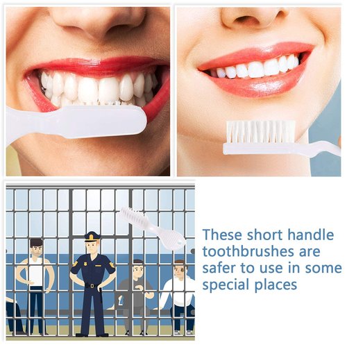 Patelai 100 Pcs Handle Toothbrush Thumbprint Individually Packaged Security Toothbrush Bulk with Short Handle Soft Bristles for Portable Travel Teeth Cleaning, Mini Size