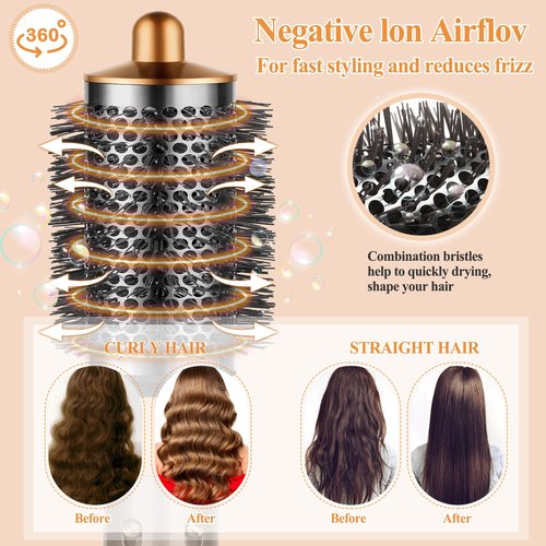 YTCHYYSK Large Round Volumizing Brush and Large Diffuser Nozzle Attachment for Dyson Airwrap