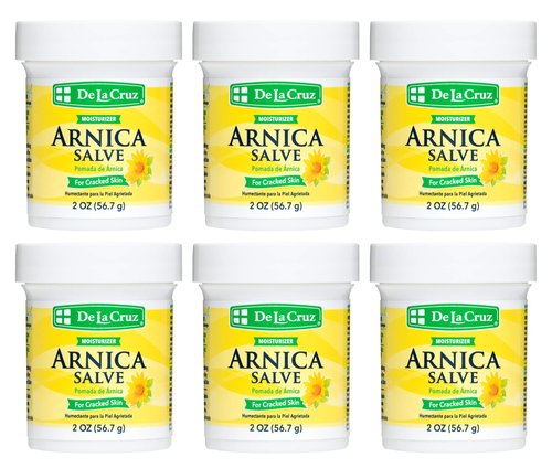 De La Cruz Arnica Salve - Foot Cream for Dry Cracked Heels and Feet - Moisturizing Hand Salve for Dried Hands - 24 Hour Moisture Foot Cream for Dry Cracked Feet and Rough Skin - 2 OZ (6 Pack)
