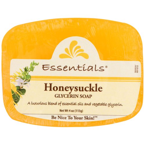 Clearly Natural Essentials Glycerin Bar Soap, Honeysuckle, 4 Ounce, Pack of 12 (Packaging May Vary)