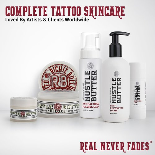 Hustle Butter Tattoo Aftercare Balm 1oz & Hustle Bubbles Tattoo Soap