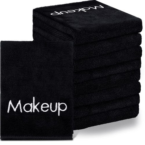 Shimeyao 20 Pack Makeup Towels Black Makeup Washcloths for Face Microfiber Remover Cloth 13x13 Inch Quick Dry Face Towels for Cleansing Hand
