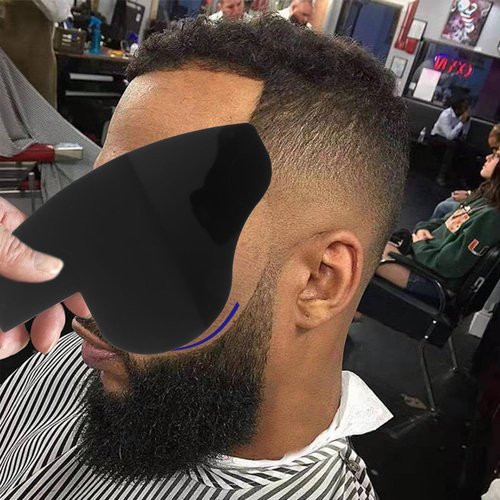 Beaupretty 4Pcs Hairline Enhancing Card Beard Shaping Template Hairline Optimizer Tool Mustache Lineup Stencil for Men Hair Cutting and Styling