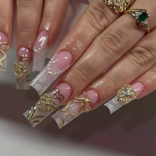 136PCS Gold Nail Charms and Gems,Heart,Cross,Rose,Starburst,Virgin Mary Charms for Nails Design,3D Alloy Y2k Nail Jewels Bulk Red and Clear Rhinestones Nail Art Decor Set