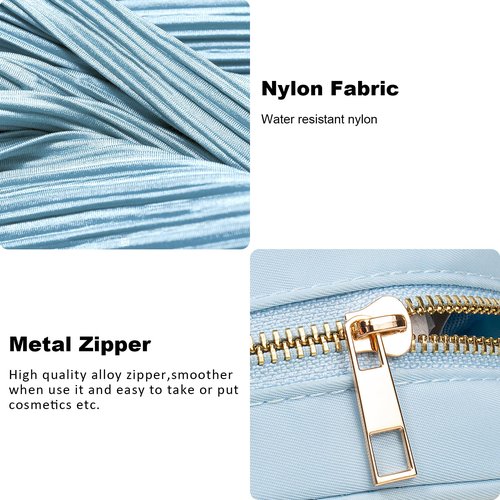 LETGO Small Makeup Bag for Purse,Nylon Small Cosmetic Bag Travel Size Toiletry Bags Travel Makeup Bag Coin Purse,Car Asscessories Bag Travel Essentials for Women Girls (Small-Blue)