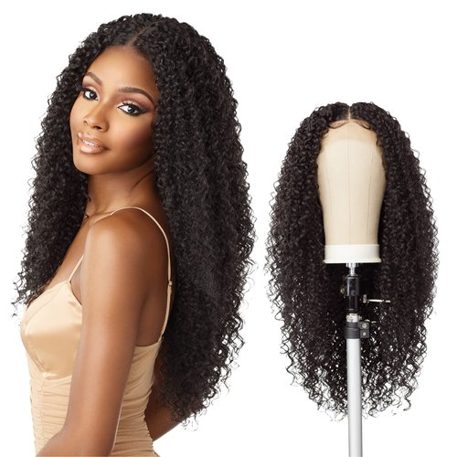 Sensationnel Butta Lace Wigs - Unit 35 Extra Wide 5 Inch Deep Parting Synthetic Preplucked Hairline Glueless Lacefront (1B OFFBLACK)