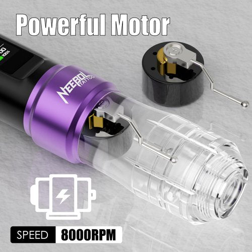 Neebol Wireless Tattoo Gun kit, Cordless Rotary Tattoo Pen with Mode Memory, 6h Battery Life, Tattoo Supplies Equipment, Complete Tattoo Machine Kit Gift for Beginners and Professionals