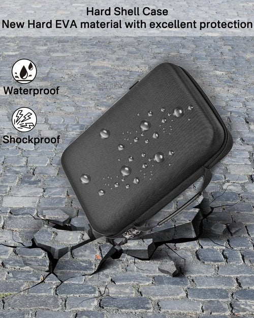 RAIACE Hard Storage Case Compatible with Hair Clippers, Protective Carrying Bag for Barber Accessories/for Guard Grooming Kits. (case only) - Black