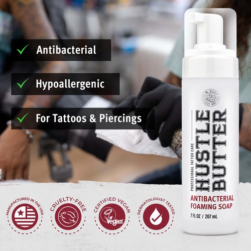 Hustle Butter Tattoo Aftercare Balm 1oz & Hustle Bubbles Tattoo Soap