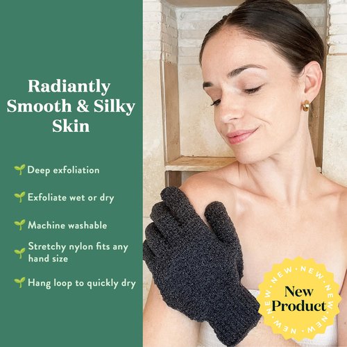 Bare Botanics Exfoliating Shower Gloves + Bergamot Mint Body Salt Scrub