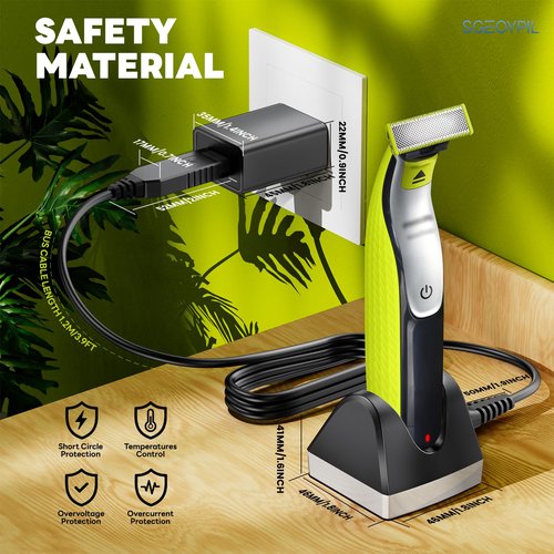 Replacement HQ850 Razor Charger Base Compatible with Philips Norelco OneBlade Electric Shaver QP2630 QP2530 for One Blade Beard Trimmer Charging Stand (Only Fit for 8V)