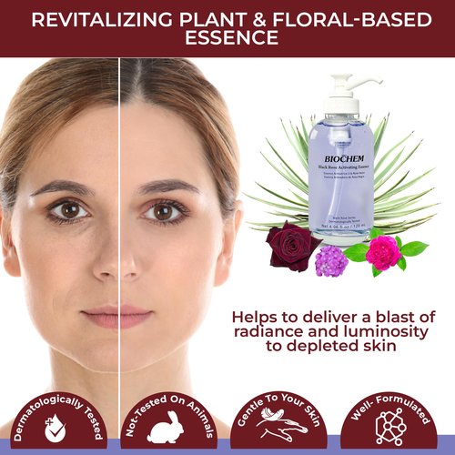 BIOCHEM Black Rose Activating Essence - 4.06 fl. oz / 120 ml, Hydrating & Anti-Aging Facial Essence with Luxurious Formula for Skin Radiance, Serum-Like Tesxture, Firm & Resilient Skin