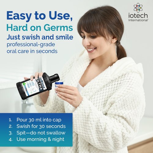 ioRinse Ultra: The Most Dentist-Recommended Periodontal Rinse & Gum Mouthwash of its Kind. Fights Gingivitis, Bleeding Gums, Dental Plaque & Bad Breath. With Molecular Iodine & Xylitol. No Alcohol. 1L