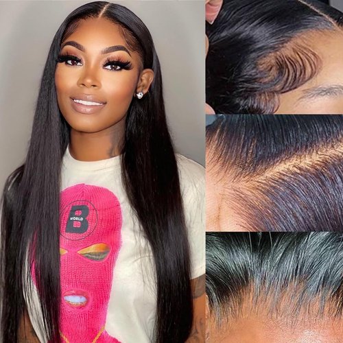 2x6 Skinlike Real HD Lace Closure Straight Human Hair Closure Invisible Ultra-thin 2x6 Kim K Lace Closure Brazilian Virgin Human Hair Pre Plucked Natural Black 14 Inch