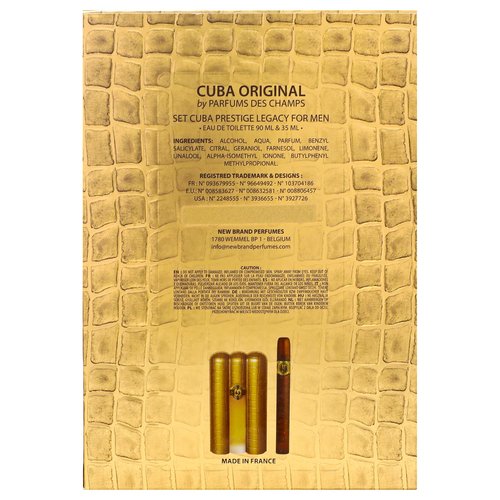 Cuba Prestige Legacy 2 Pieces Gift Set for Men, (3.0 Ounce Eau de Toilette Spray + 1.17 Ounce Eau de Toilette Spray)