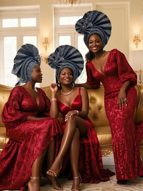 Petaluna African Head Wraps，African Gele Head Wrap For Women，Suitable For Wedding Parties Black
