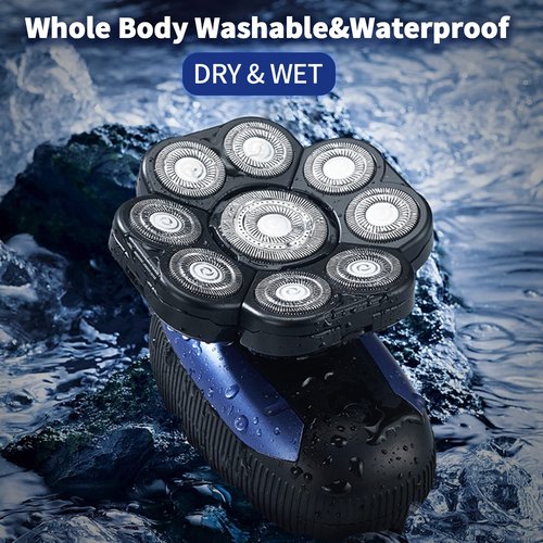 Roziahome Head Shavers for Bald Men 9D Electric Rotary Shaver Multifunctional Mens Bald Head Shaver Cordless Electric Razor for Men Wet & Dry Beard Clippers Rechargeable Shavers for Balding Man