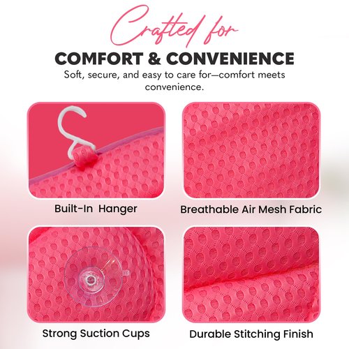 Bath Pillow for Tube - Relaxing Bath Pillows for Head and Neck, Relaxation Gifts for Women, Bathtub Pillow with Suction Cups, Spa Day Essentials, Bath Tub Accessories