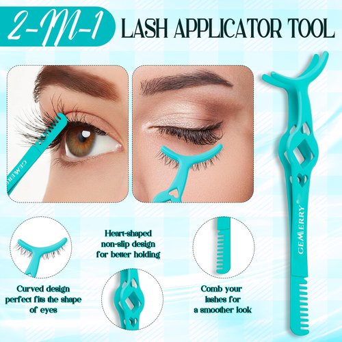 GEMERRY Lash Tweezers Kit 4PCS Lash Applicator Tool DIY Eyelash Tweezers Set Stainless Steel Eyebrow Tweezers with Brush Eyelash Applicator Tool Kit