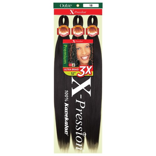 Outre X-Pression Braid - Pre Stretched Braid 52" 3X (5 Pack, MEDIUM BROWN 4)