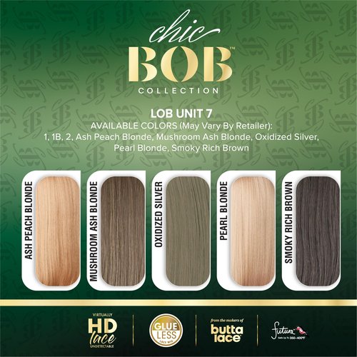 Sensationnel Chicbob Lace Frontwig - Lob Unit 7 Face Framing Glueless Wig Wide 5 Inch Deep Part Synthetic Preplucked Hairline (MUSHROOMASHBLONDE)