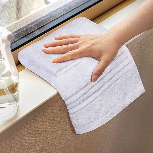 Utopia Towels 12 Pack Premium Wash Cloths Set, 12 by 12 Inches, 100% Cotton Ring Spun, Highly Absorbent and Soft Feel Washcloths for Bathroom, Spa, Gym, and Face, White