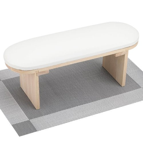 Segbeauty PU Leather Nail Arm Rest, Solid Wood Nail Tech Desk with PVC Table Mat, Manicure Hand Rest Pillow Nail Table Station for Manicure Salon DIY Practice Professional Nails Tech Must Haves