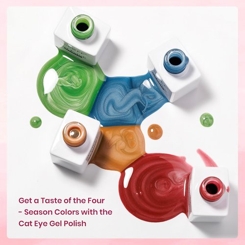 SUPWEE 24 Colors Cat Eye Gel Nail Polish Set, Summer Magnetic Nail Gel Polish Silver Nude Pink Blue Cateye Gels for Nails Varvish Home DIY