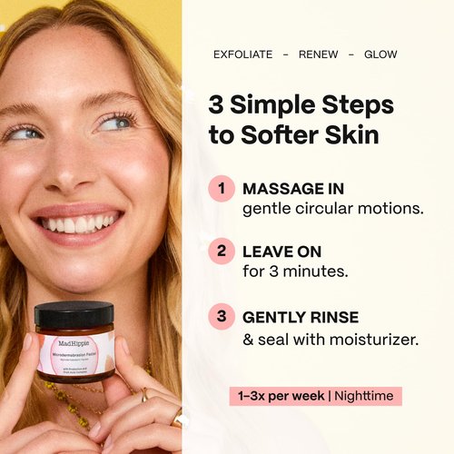 Mad Hippie MicroDermabrasion Facial - Exfoliating Face Scrub with Glycolic Acid, Mandelic Acid, AHA Complex & Hyaluronic Acid, 2.1 Fl Oz