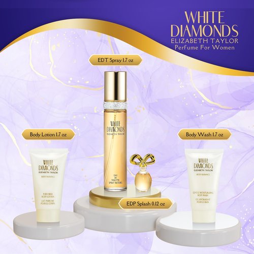 Elizabeth Taylor White Diamonds Ladies Gift Set With Spray, Body Lotion, Body Wash & Perfume