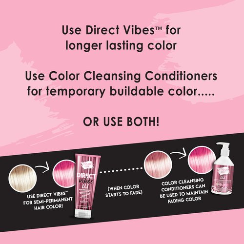 Color Lux Direct Vibes Semi-Permanent Hair Color, Blush, Vibrant & Long-Lasting Shade, Ammonia-Free, Vegan, Sulfate-Free, Paraben-Free, 8 fl oz (Pack of 2)