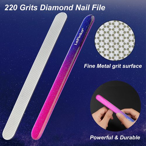 LePinko Salon-Quality Cuticle Trimmer with Cuticle Pusher and Nail File and Buffer Bundle Set