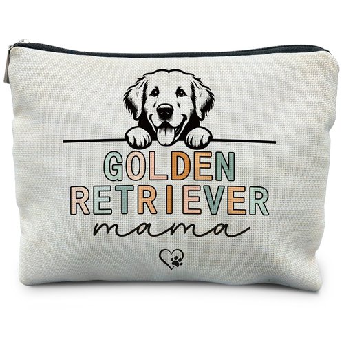 RYYCDOI Golden Retriever Gift for Women, Golden Retriever Mom Mama Makeup Bag Pouch