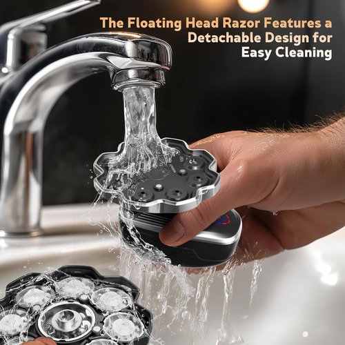 Electric Razor for Men,Head Shavers for Bald Men,5-in-1 Electric Razors with Wet & Dry Bald Head Shaver,9D Floating Head Shaver Comes with Magnetic Detachable Blades