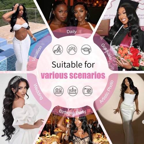 DMKEEP 12A Human Hair Bundles 22 Inch Body Wave Bundles Human Hair 100% Unprocessed Brazilian Raw Virgin Hair Single Bundle Quick Weave Human Hair Extensions Natural Color