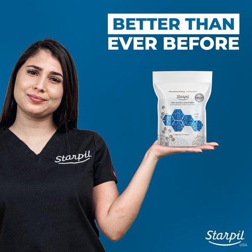 Starpil Wax 500g / 1.1 lb Blue hypoallergenic Hard Wax Beads for Painless Hair Removal, Stripless Body Wax Beans, Polymer Blend Bikini Wax, Coarse Hair Removal hypoallergenic Beads for Sensitive Skin
