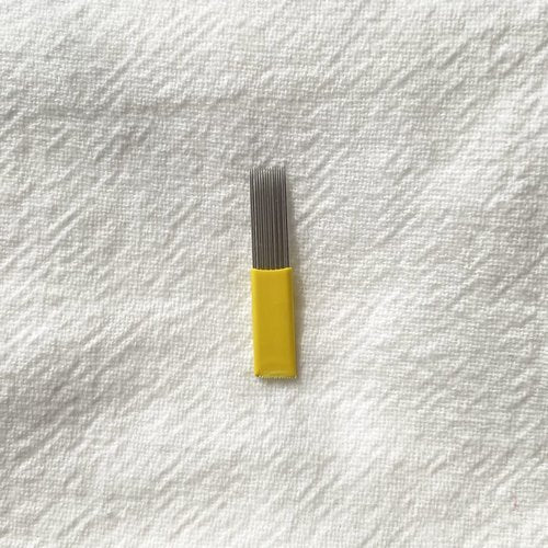 50 Pieces Yoomay Permanent Makeup Eyebrow Microblading Needle for Fog Embroidery Blades Needles for Manual Supplies (Double Line Flat 15)