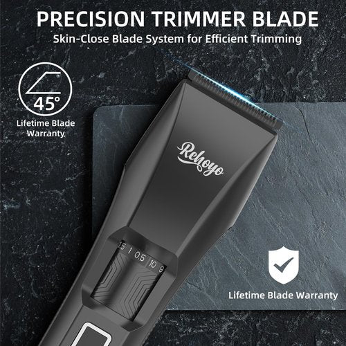 REHOYO Beard Trimmer for Men Adjustable: Professional Cordless Trimmer with 20-Length Dial – Waterproof Hair Clippers w/Stainless Steel Blades for Beard, Mustache & Face Grooming – Gifts for Dad & Him