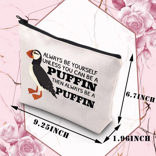 BDPWSS Puffins Gifts Puffin Bird Lover Gift Always Be Yourself Unless You Can Be A Puffin Then Always Be A Puffin Makeup Bag (Can be Puffin)