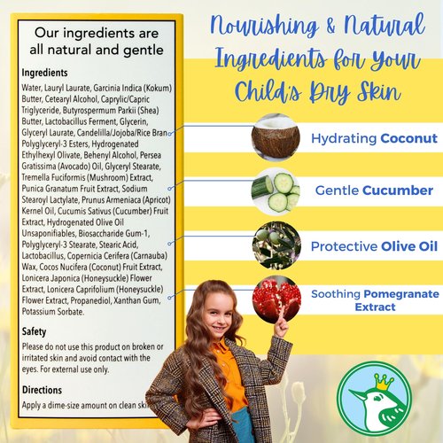 Nuthatch Naturals Kids Lotion - Daily Use Gentle Moisturizer - Plant Based, Moisturizing & Non-Toxic Soothing Lotion for Kids - Dermatologist Tested - Gentle, Mild, Hypoallergenic, Fragrance Free