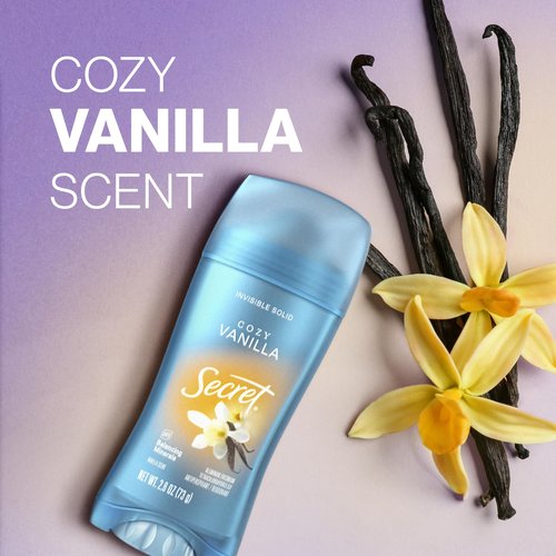 Secret Fresh Antiperspirant Deodorant for Women, 72hr Breathable Sweat & Odor Protection, Instant Freshness & Gentle, PH Balancing Minerals, Invisible Solid, Cozy Vanilla Scent, 2.6 oz (Pack of 3)