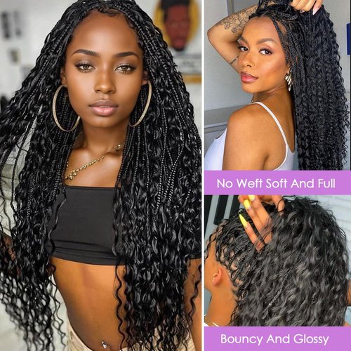 Human Braiding Hair for Boho Braids 100% virgin Human Hair 150g 20 Inch Curly Knotless 12A Deep Wave Bulk Bohemian Braiding Hair for 2 Bundles/Pack Extensions (Natural Black-Deep Wave, 20 Inch)